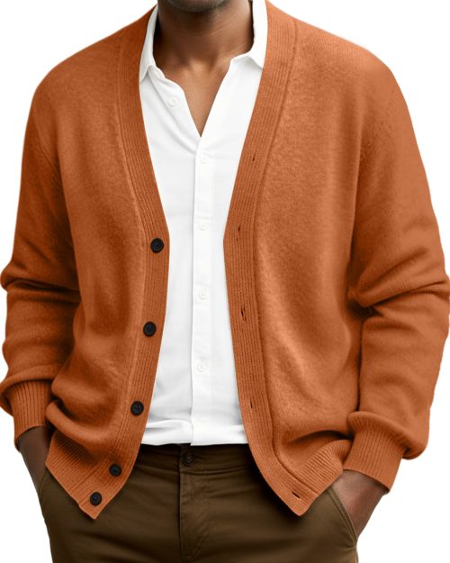 Men's Simple Casual Loose Single-breasted Sweater Cardigan