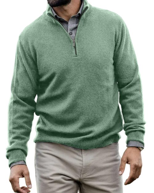 Men's Casual Comfortable Quarter Zip Sweater